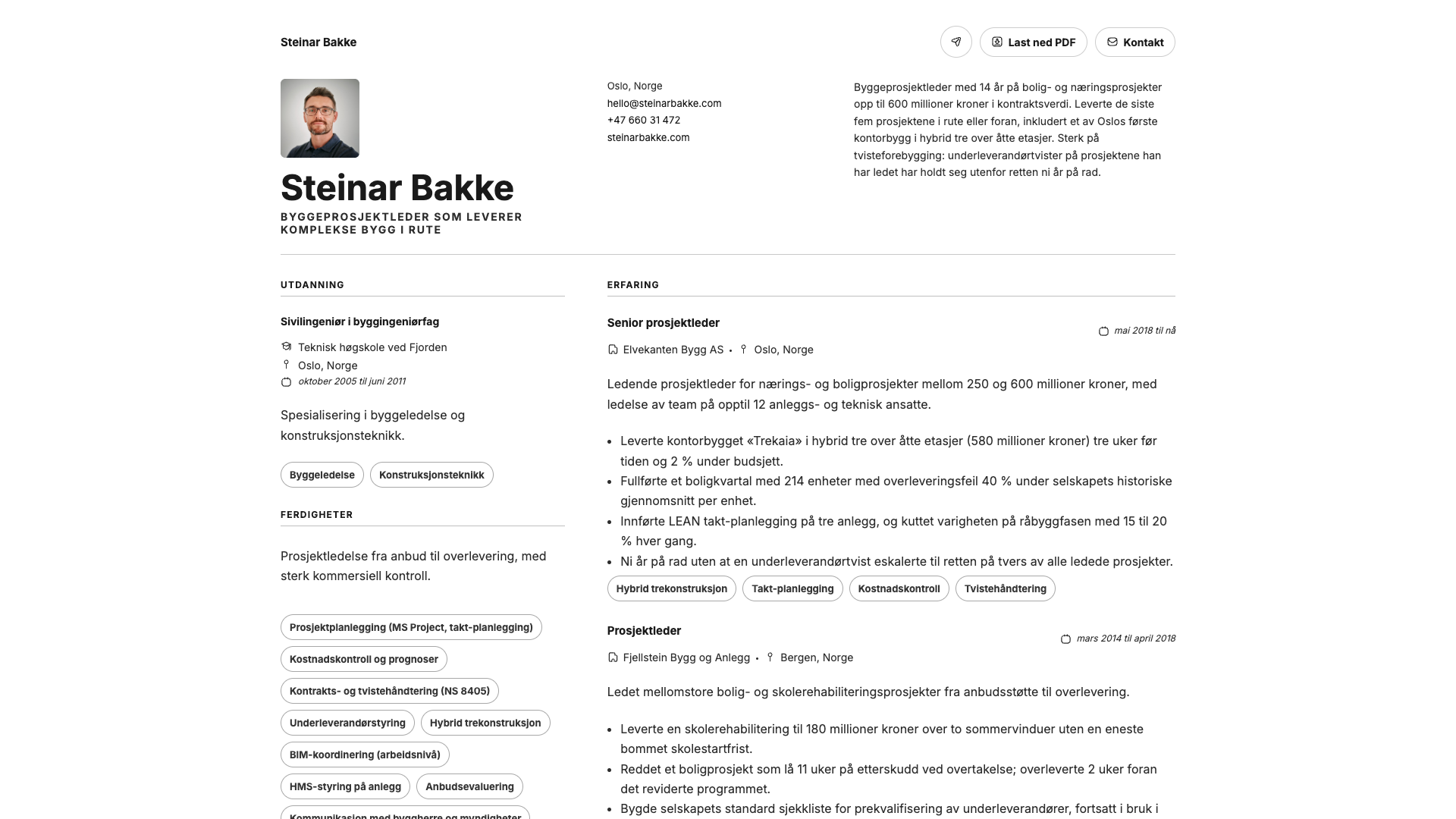 Stefan Bauer — online resume