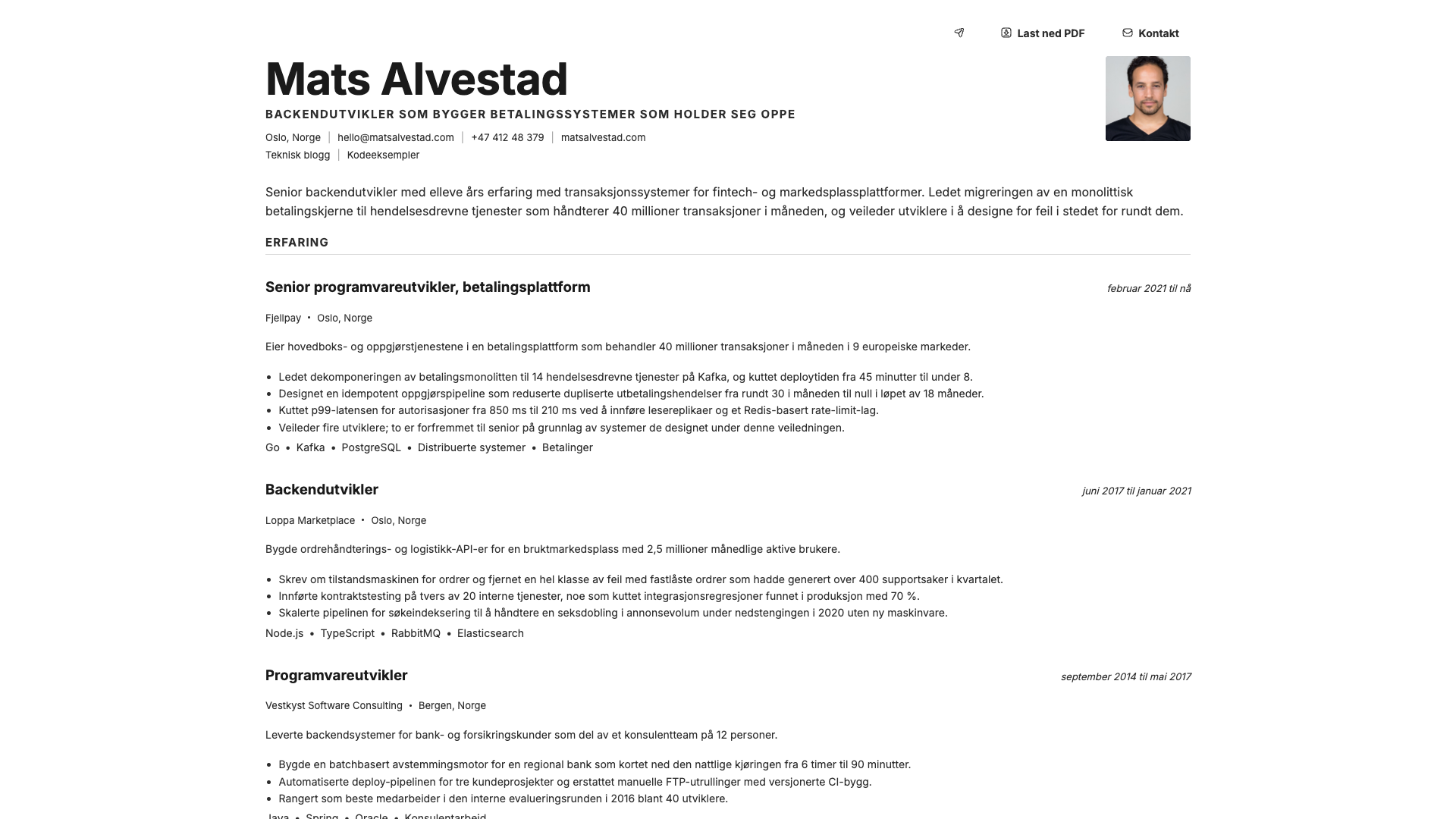 Mateo Álvarez — online resume