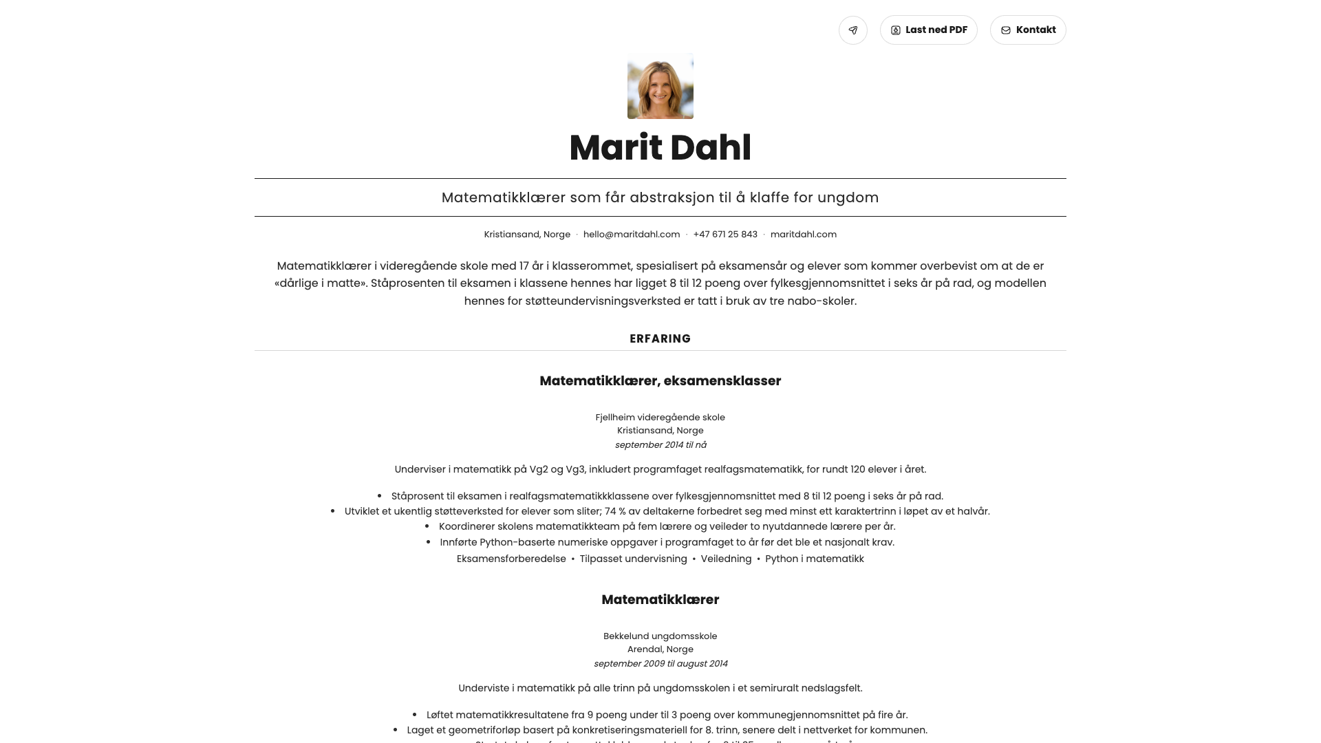 Marie Dubois — online resume