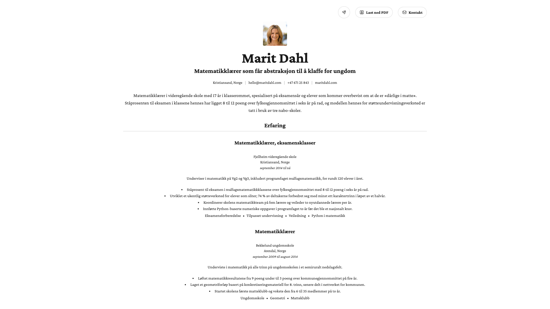 Marie Dubois — online resume