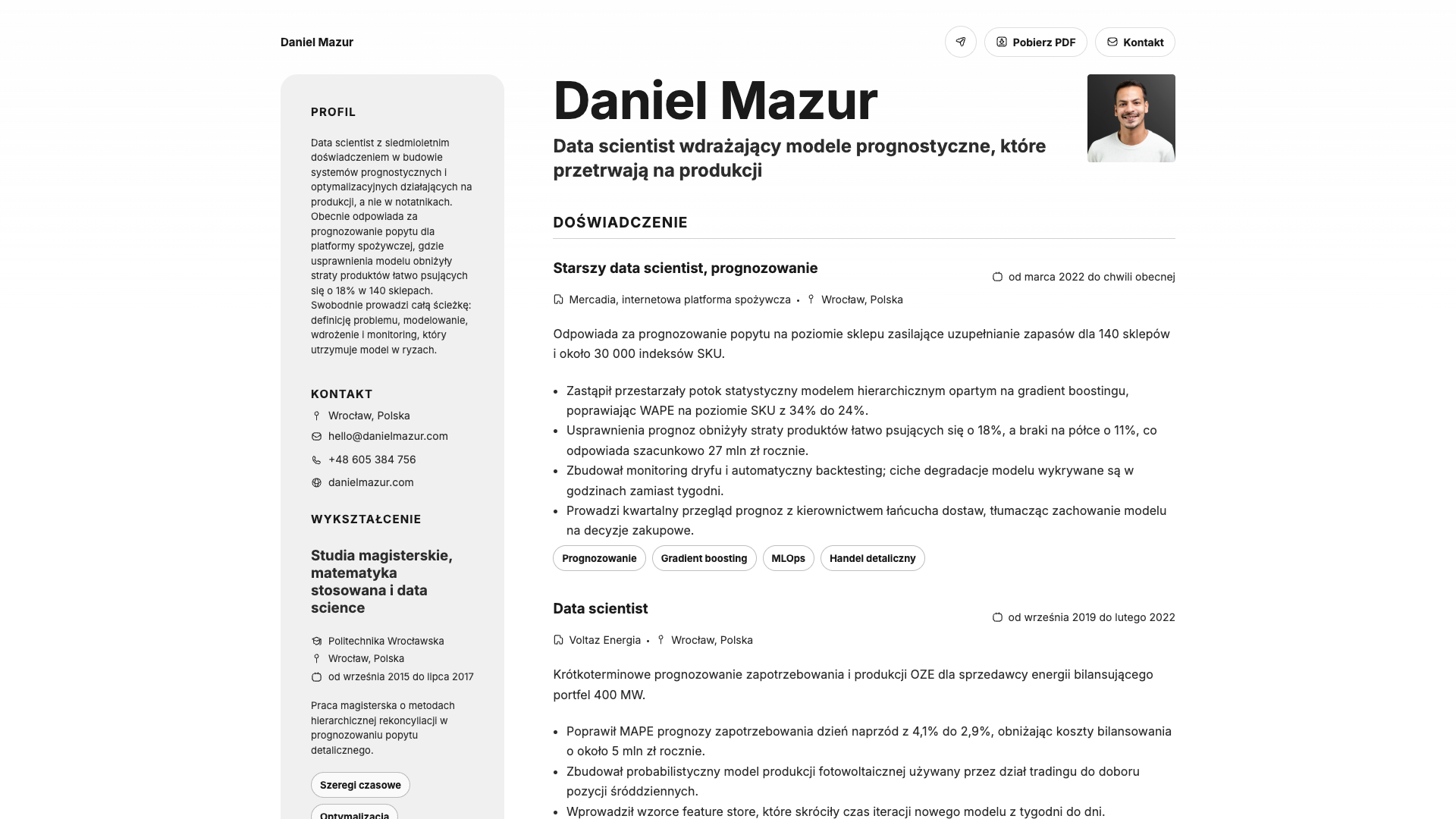 Daniel Costa — online resume
