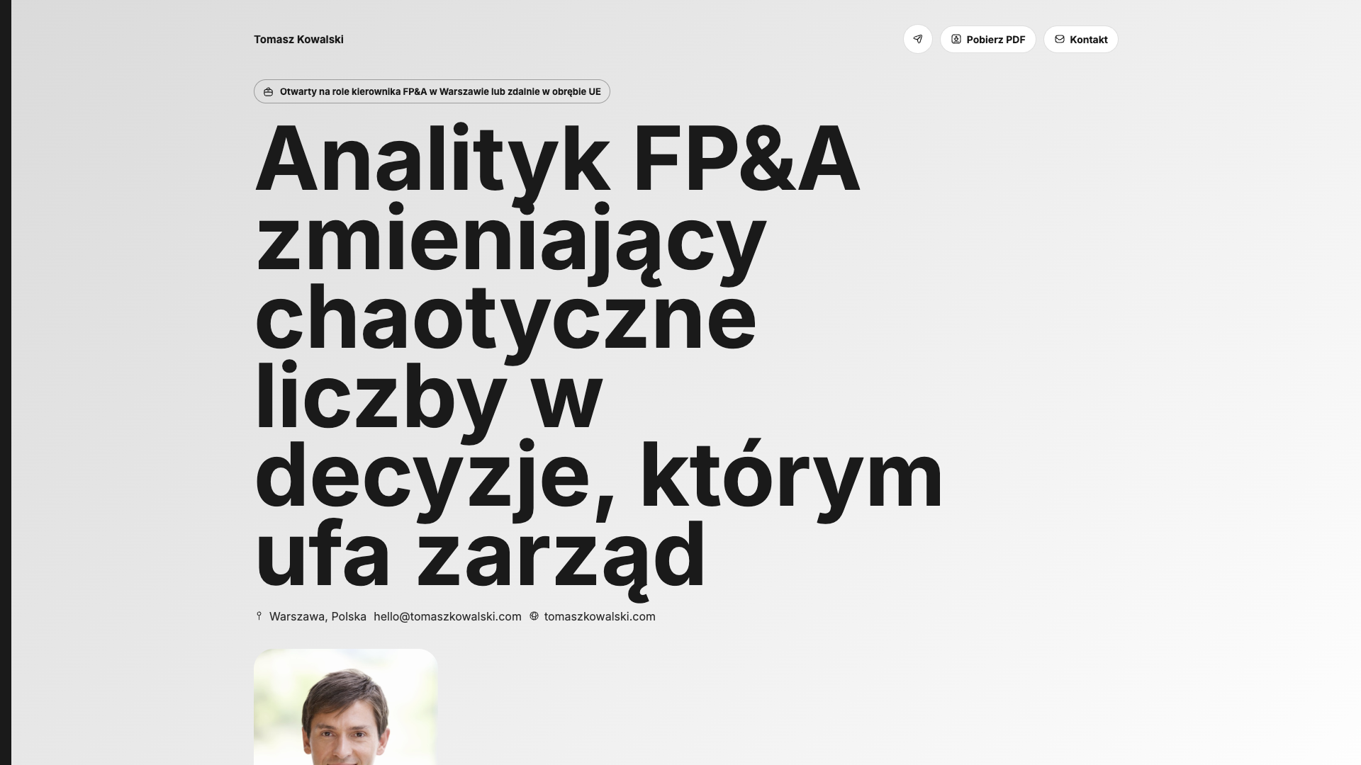 Tomasz Kowalski — online resume