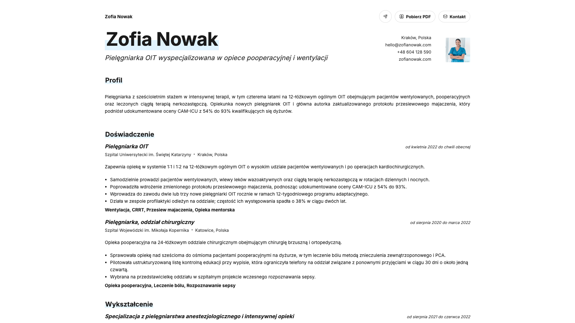Sofia Lindqvist — online resume