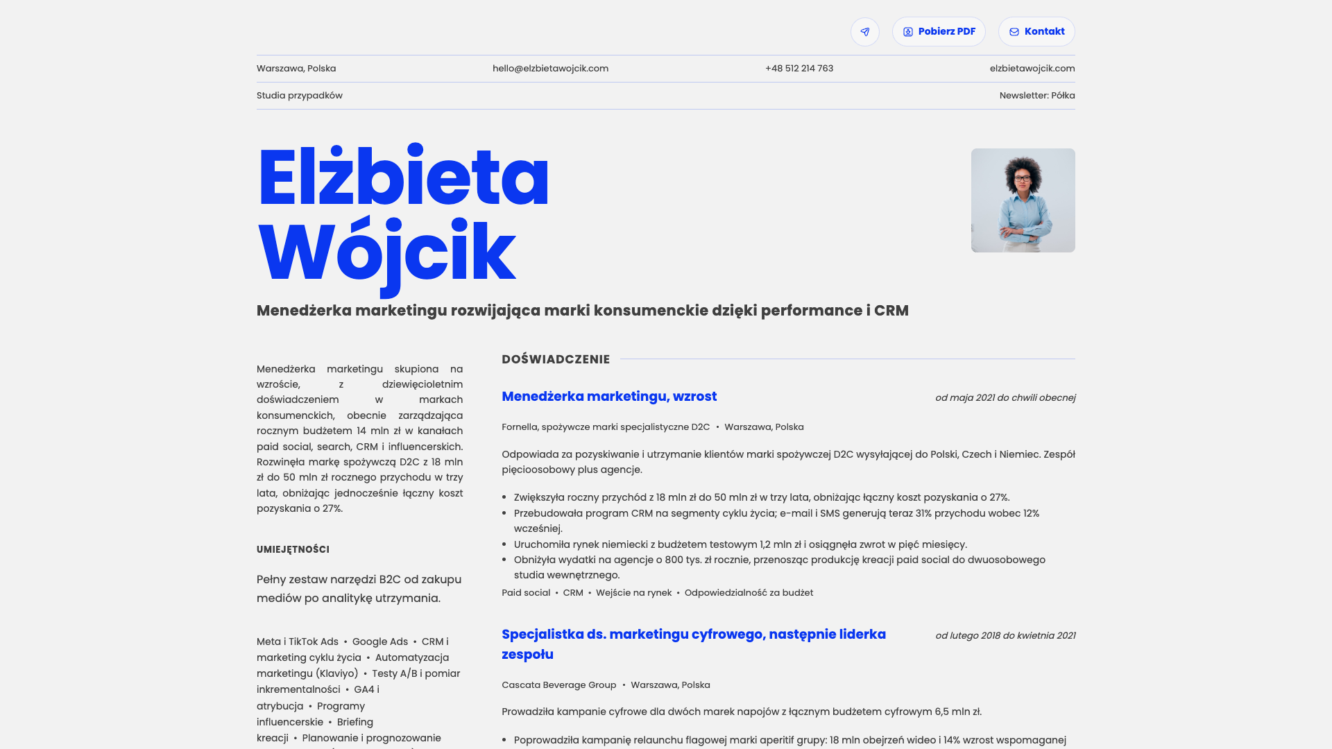 Elena Moretti — online resume