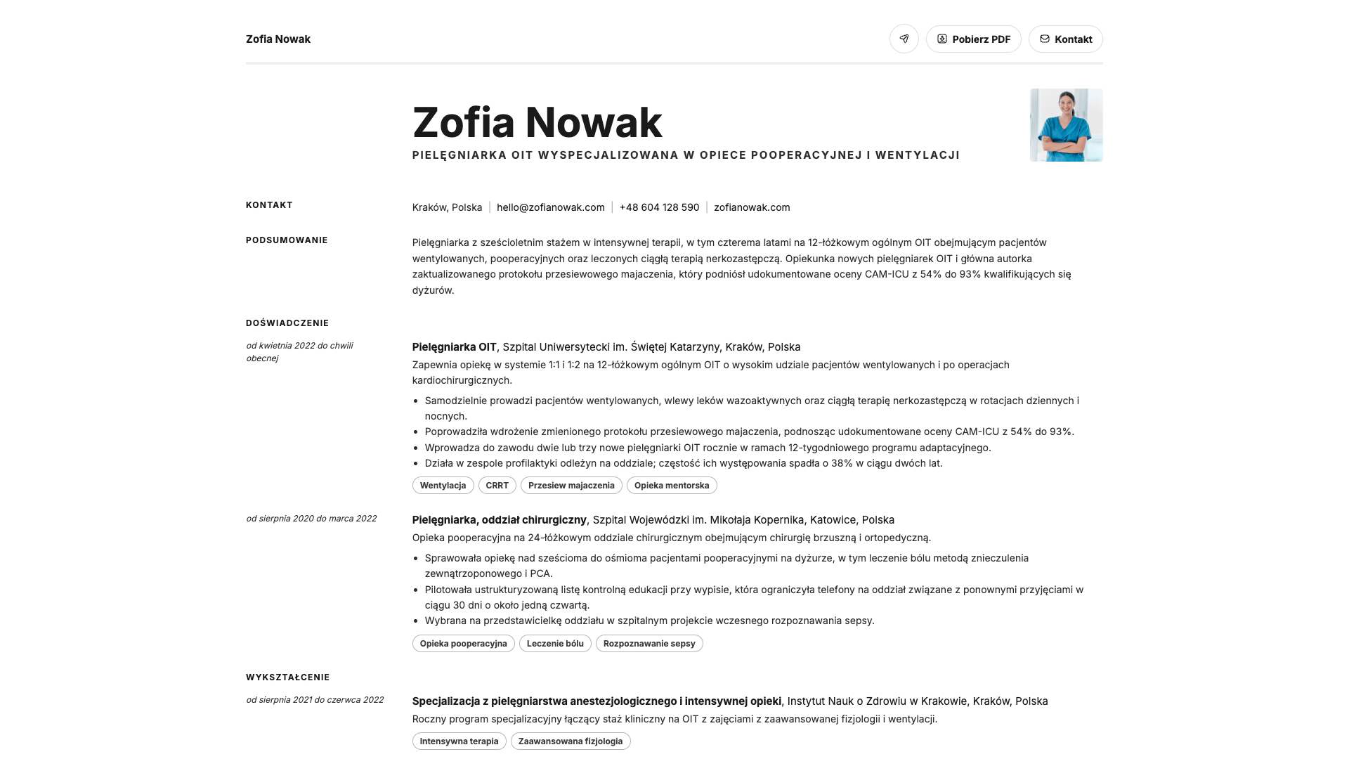 Sofia Lindqvist — online resume