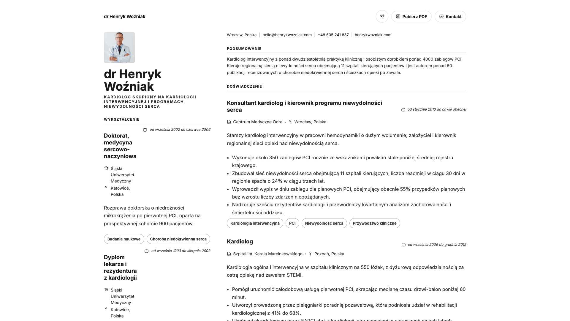 Dr. Henrik Vos — online resume