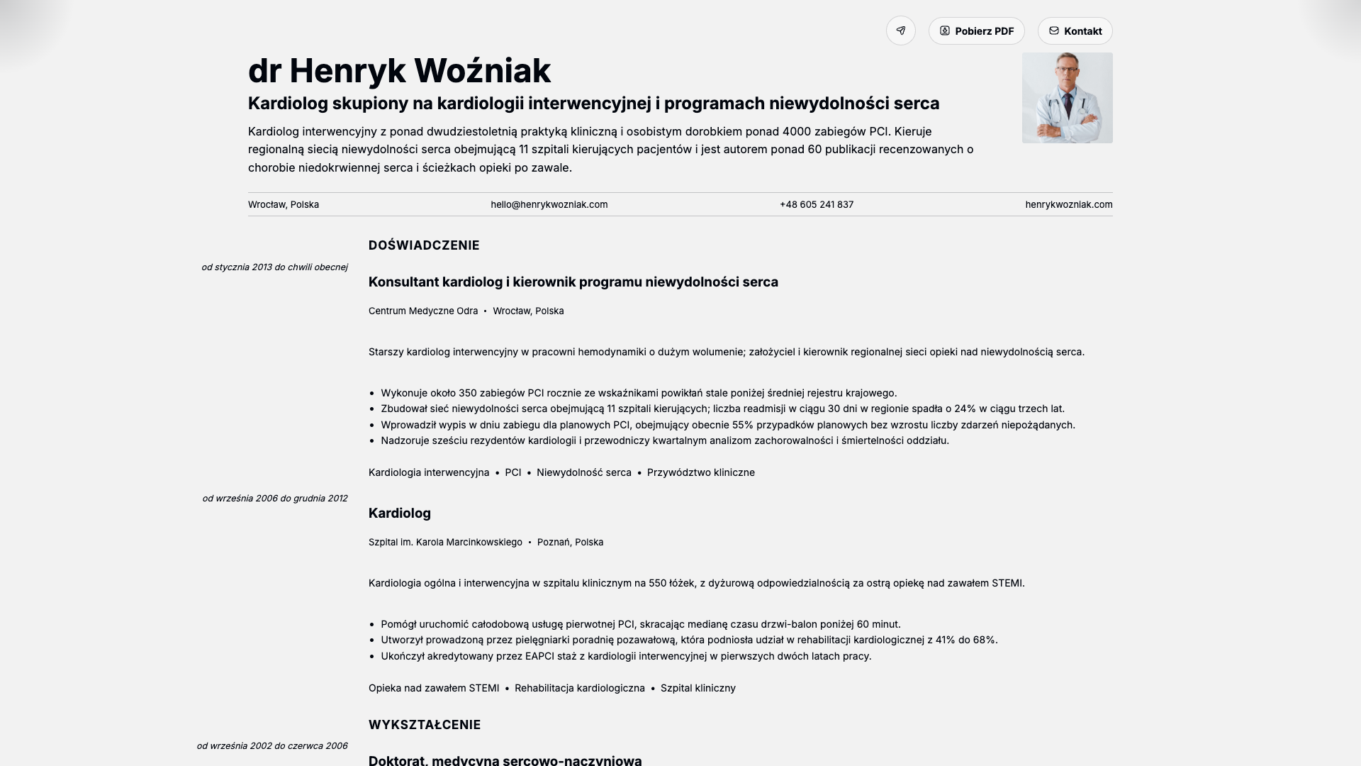 Dr. Henrik Vos — online resume
