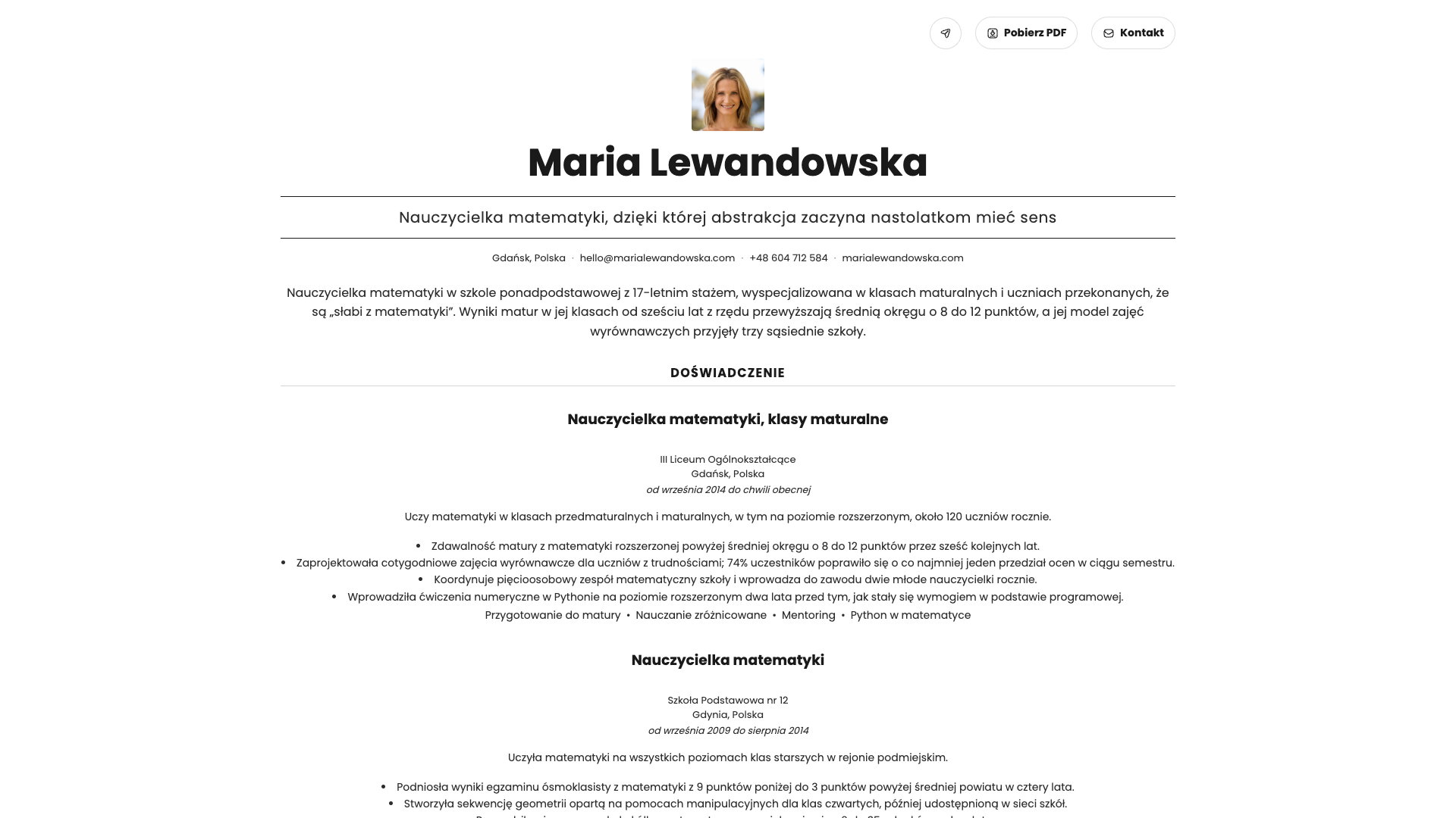 Marie Dubois — online resume