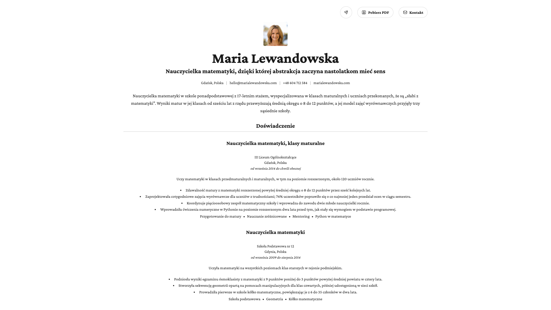 Marie Dubois — online resume