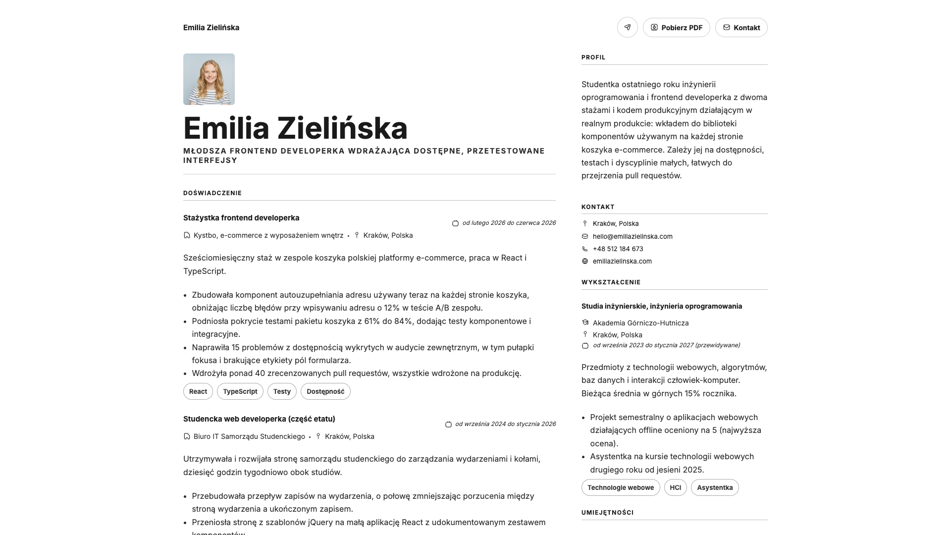 Emma Nielsen — online resume