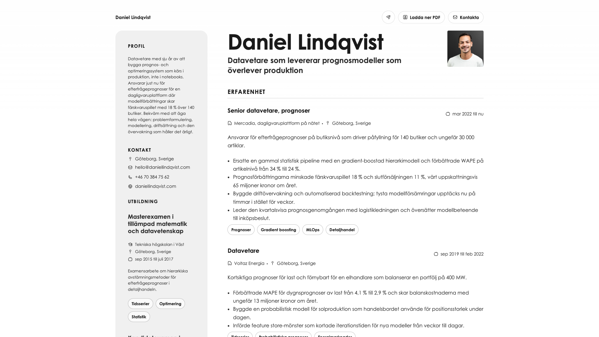 Daniel Costa — online resume