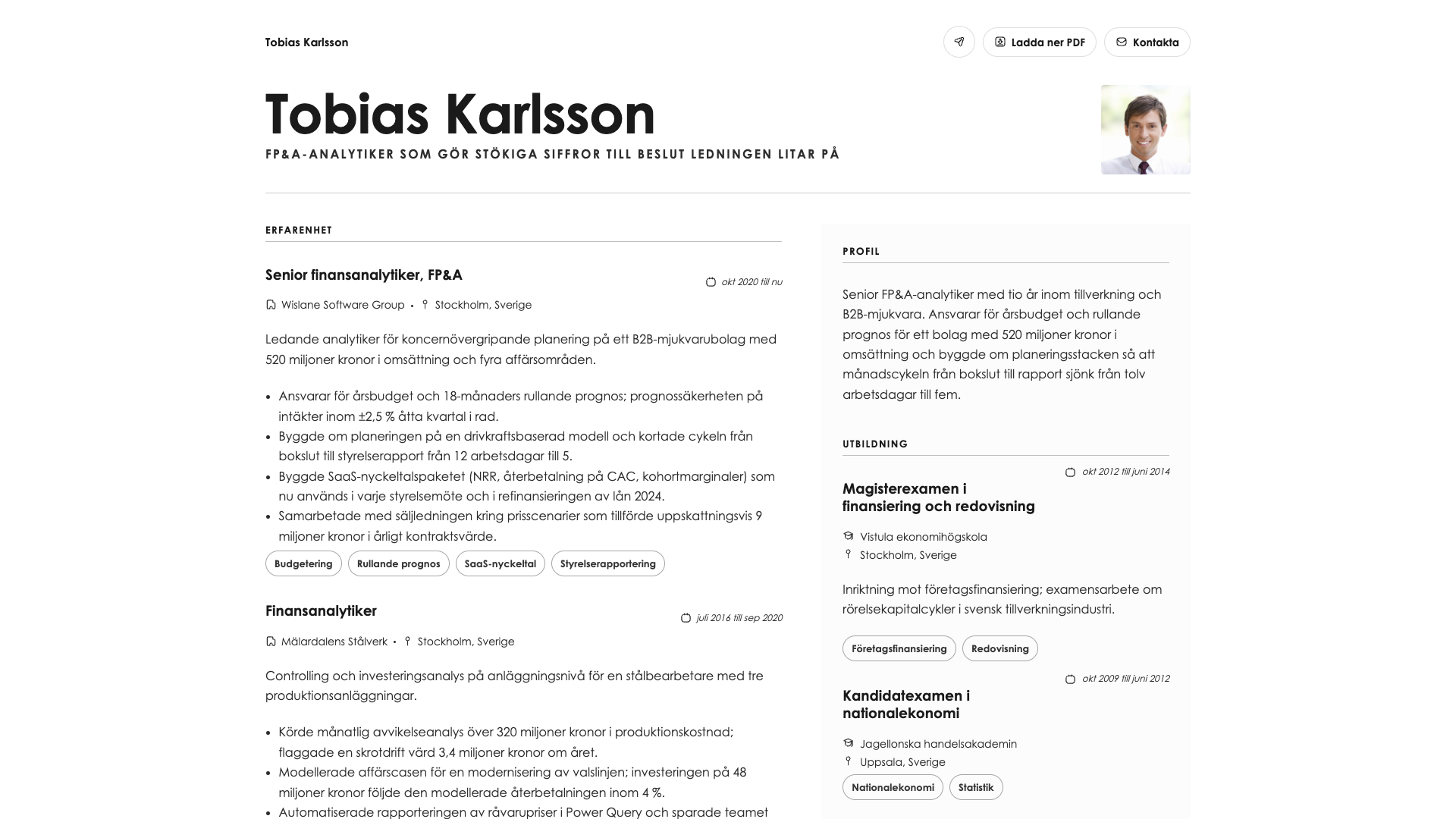 Tomasz Kowalski — online resume