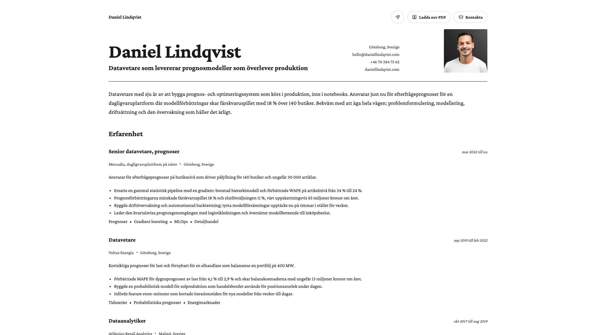 Daniel Costa — online resume