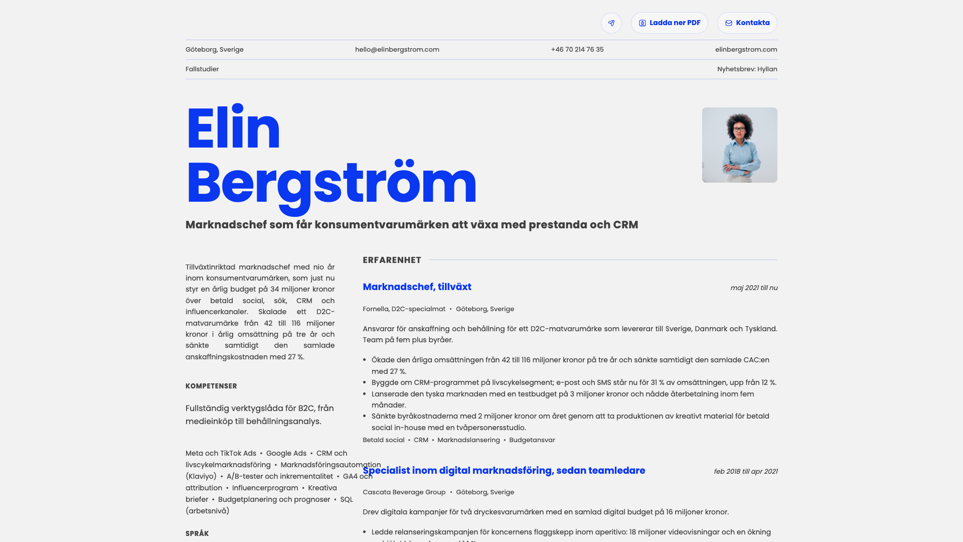 Elena Moretti — online resume