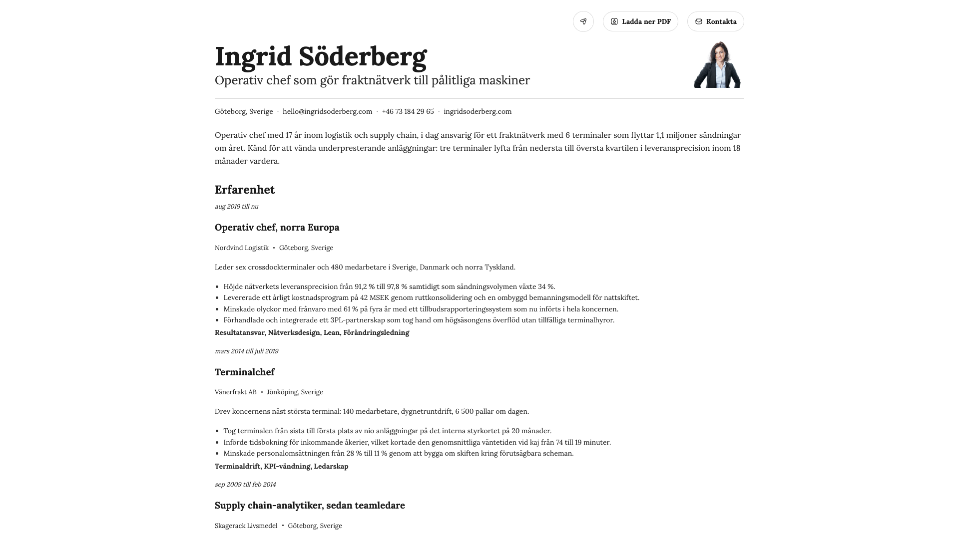 Ingrid Sørensen — online resume