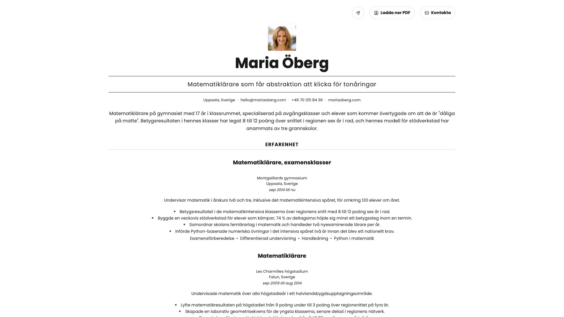 Marie Dubois — online resume