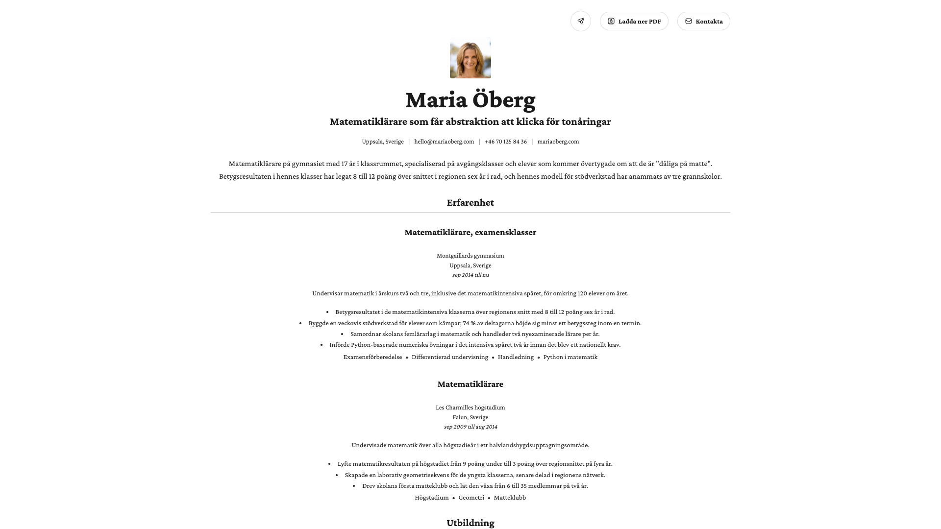 Marie Dubois — online resume