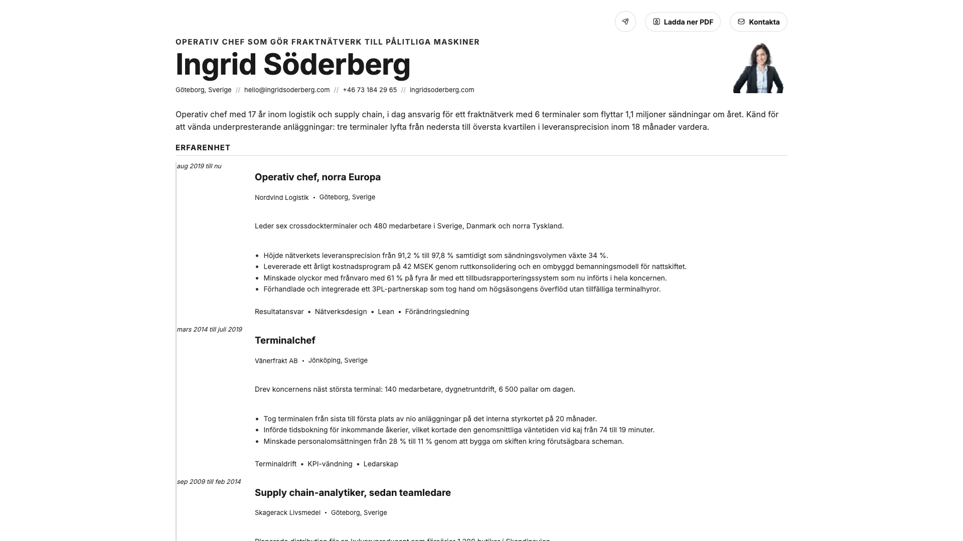 Ingrid Sørensen — online resume
