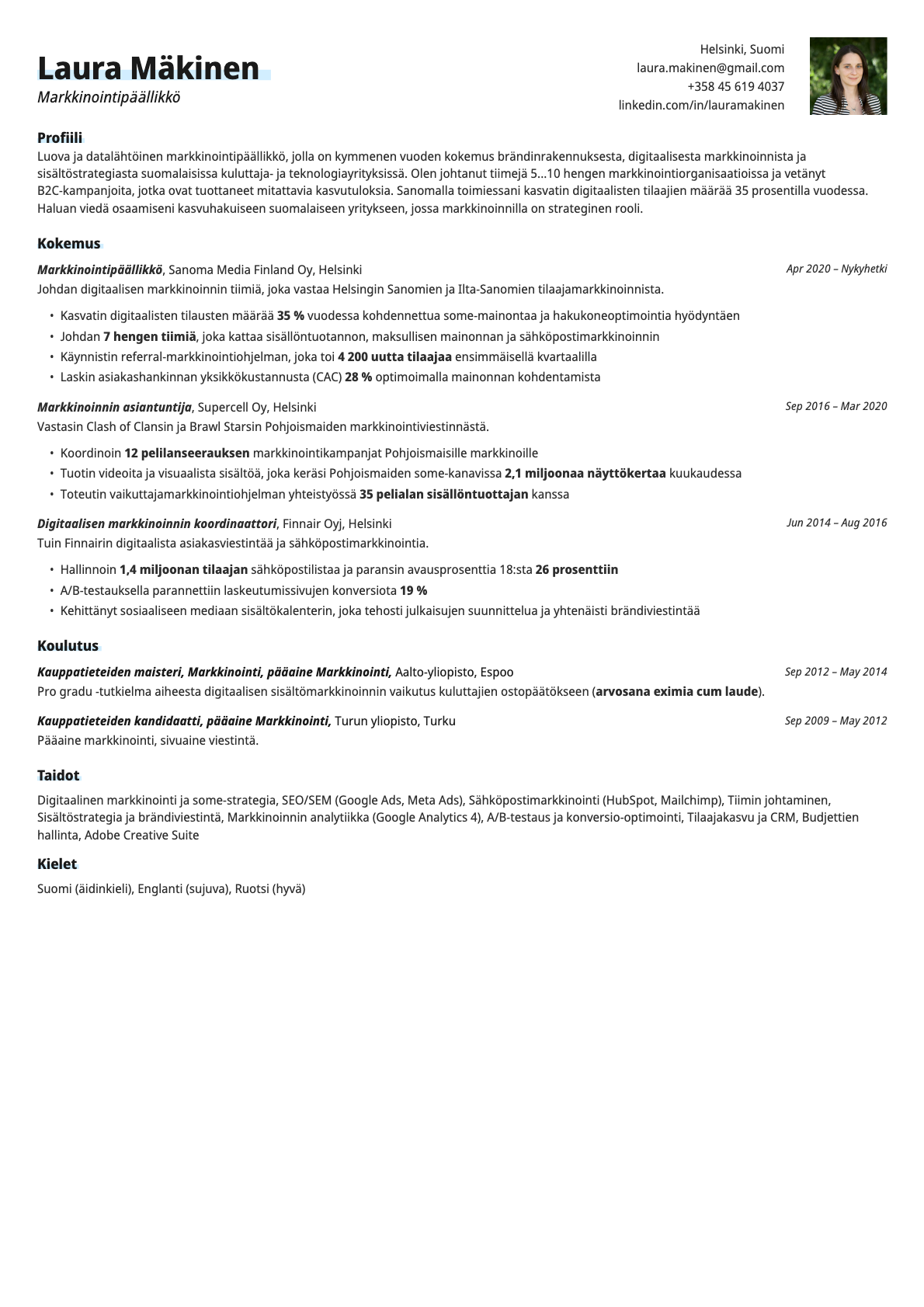 Resume template preview