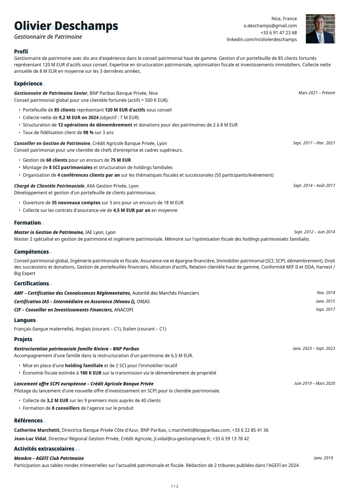 Resume template preview