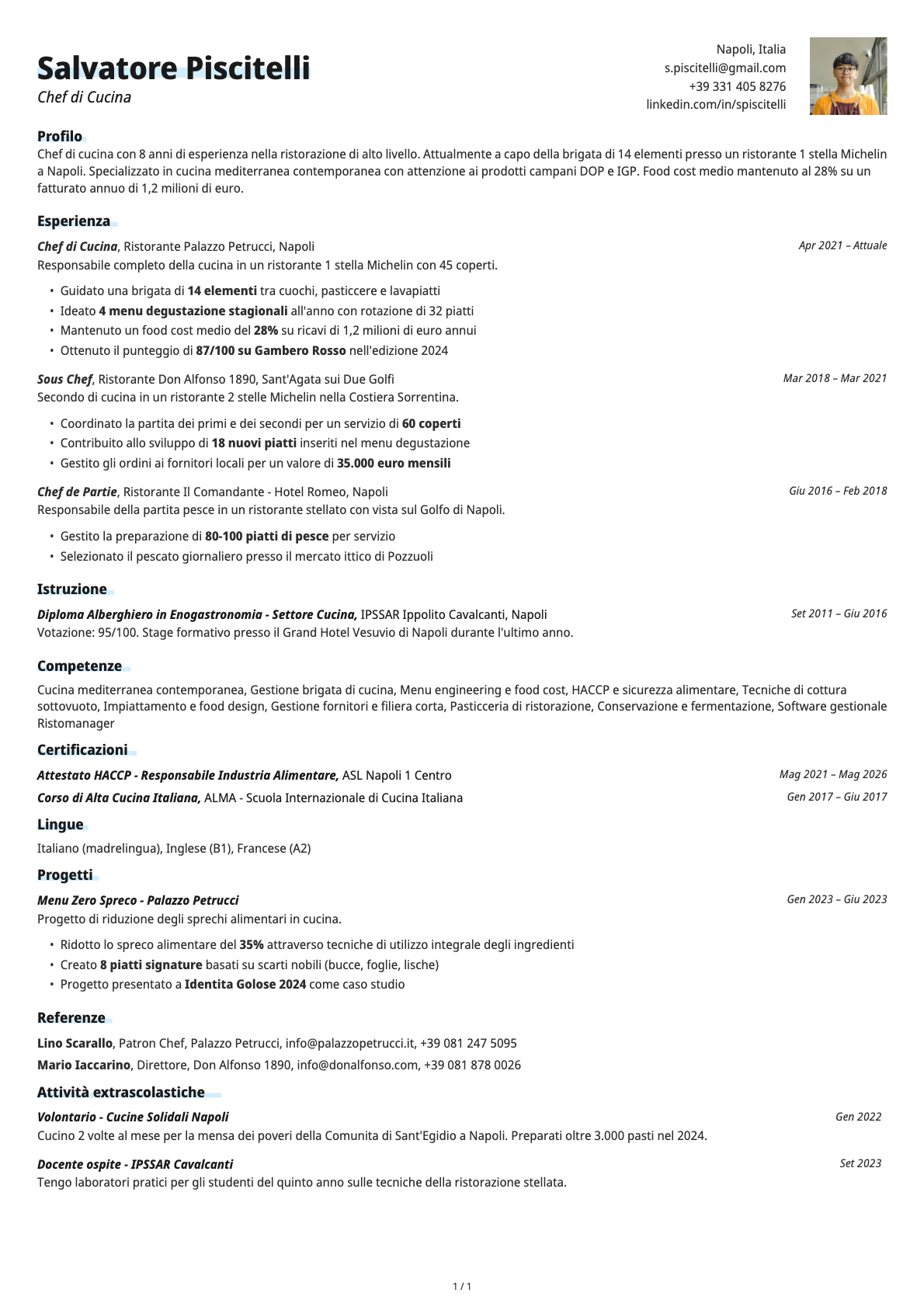 Resume template preview