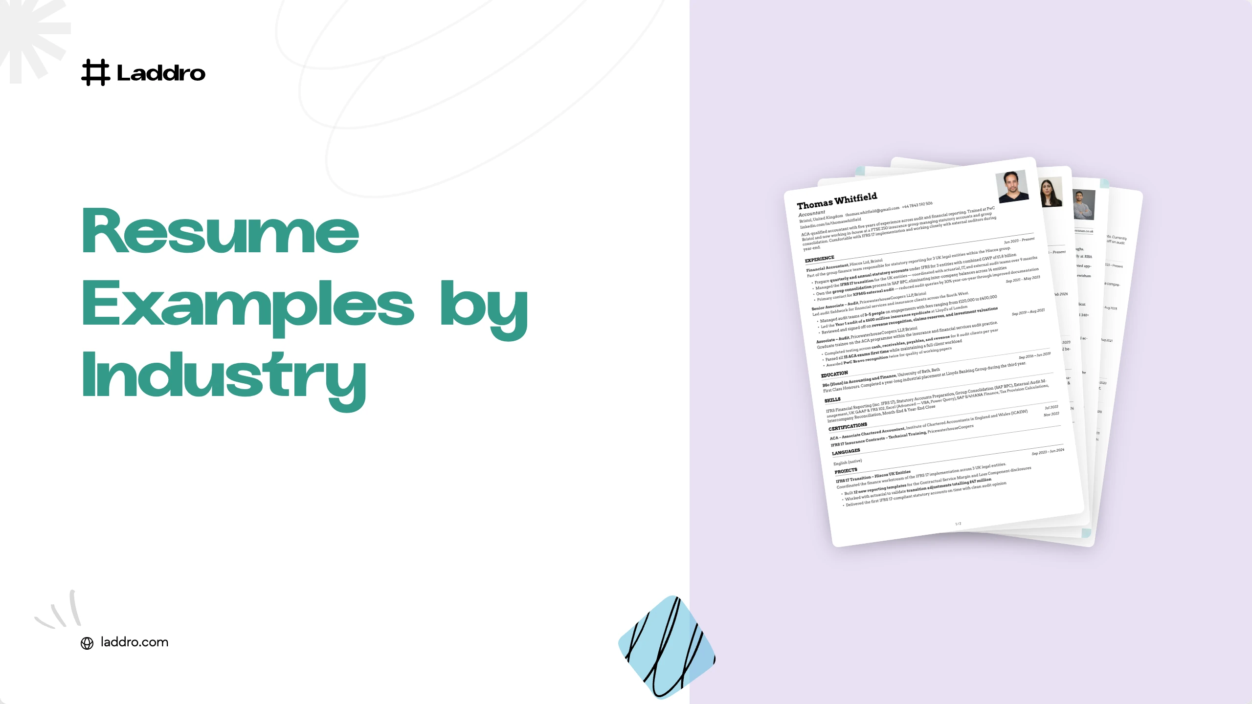 100+ Free Resume Examples by Industry (2026) · Laddro